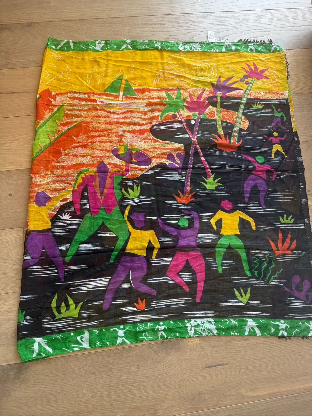 Jasmine Vibrant Tropical Dance Sarong /Shawl 100% Cotton